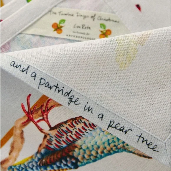 2023 Lou Rota twelve Days of Christmas napkin set of 12 - Picture 3 of 14